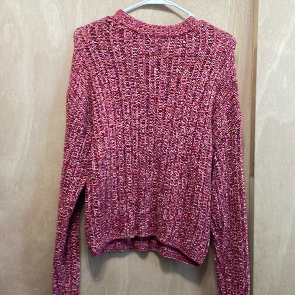 Pink warm crochet style sweater